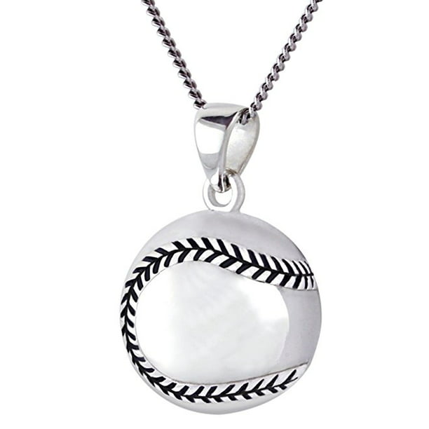 18in to 24in US Jewels Ladies 925 Sterling Silver 3D Small 13mm Eight 8 Ball Billiards Sports Pendant Necklace